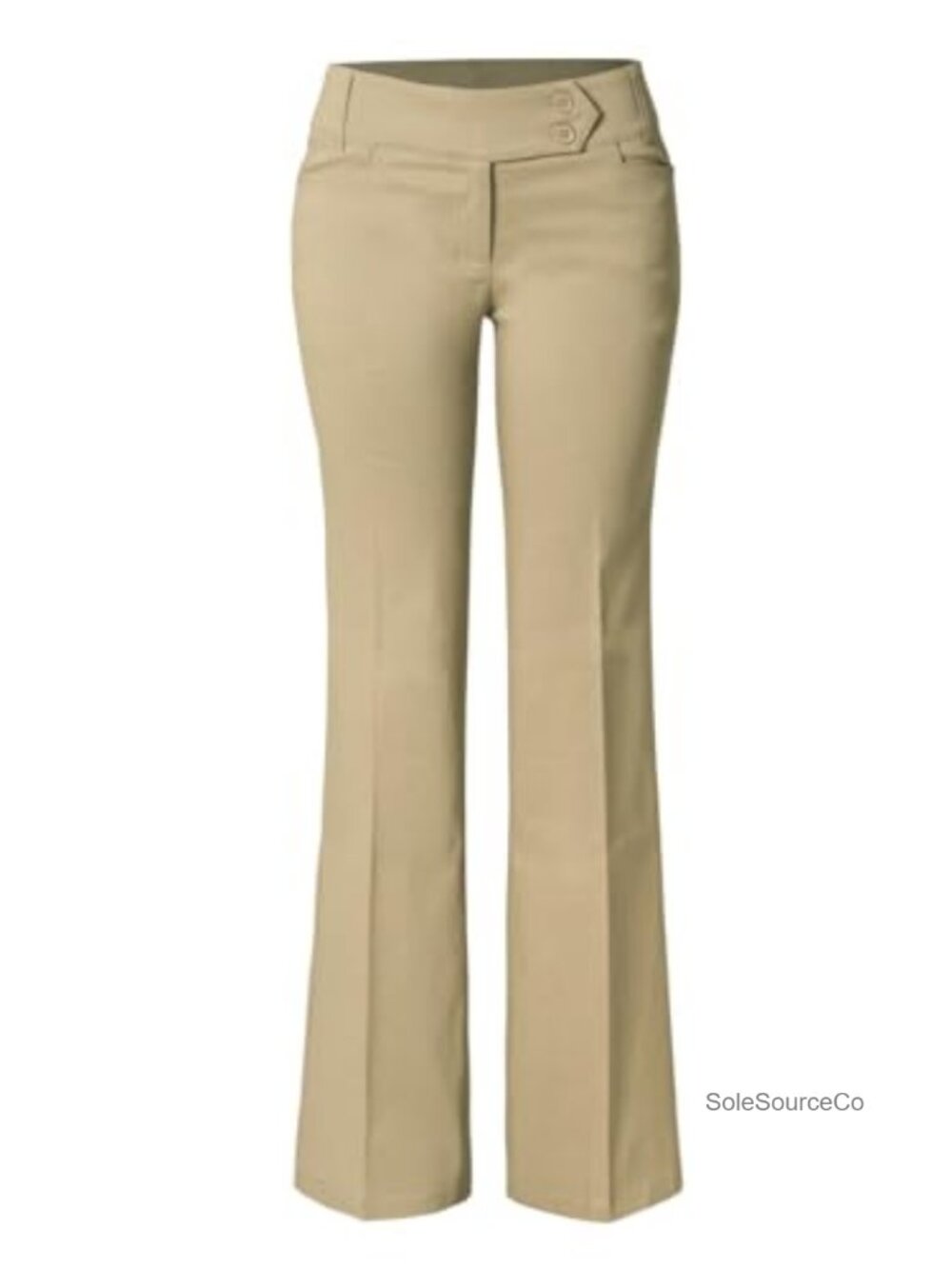 Women's Bootcut Dress Pants Stretch Office Work Slacks Double Button Waist